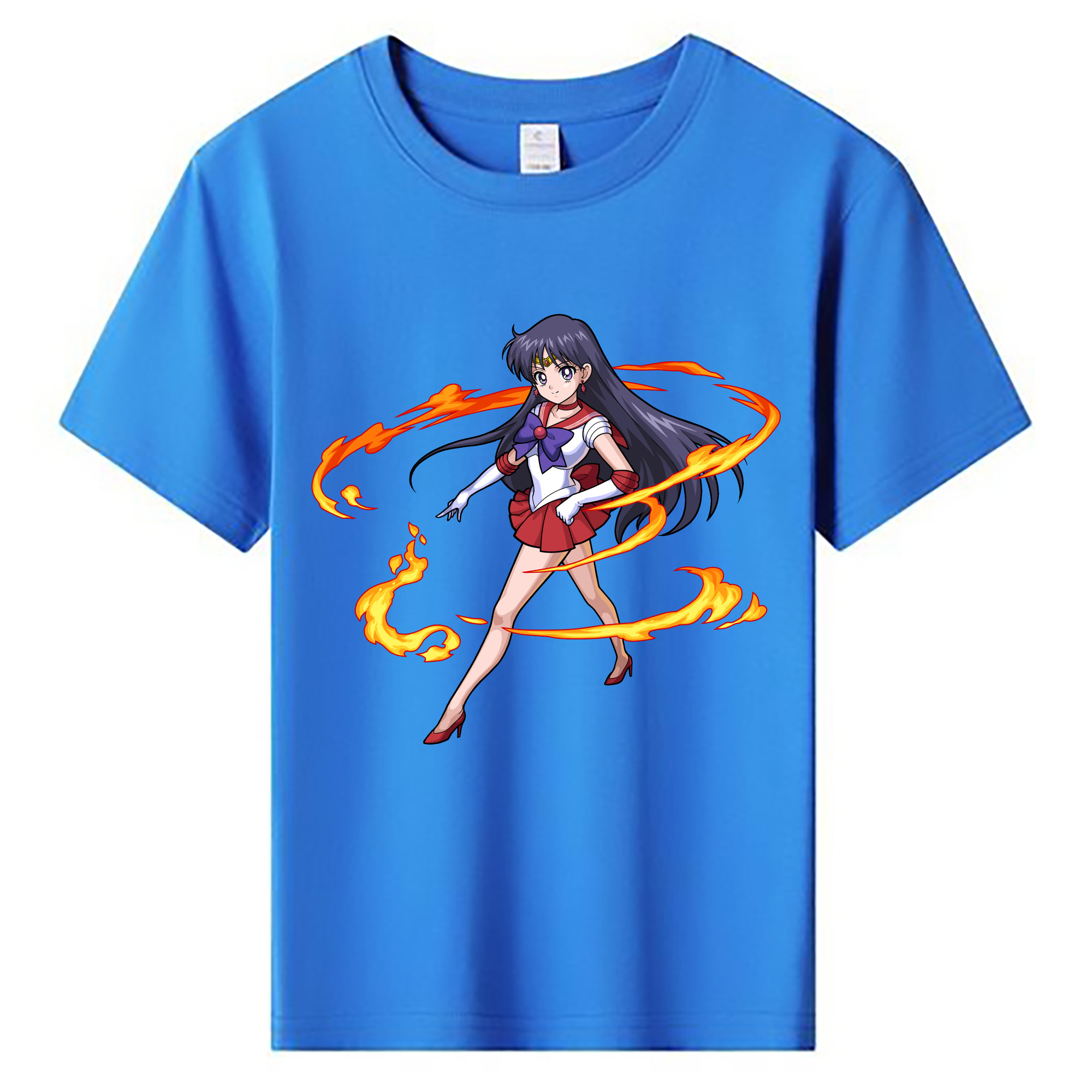 （画像用） 美少女戦士セーラームーン 火野レイ ひの レイ Sailor Moon Hino Rei （セーラーマーズ,Sailor Mars） 綿100％キッズTシャツ（フロントプリント）